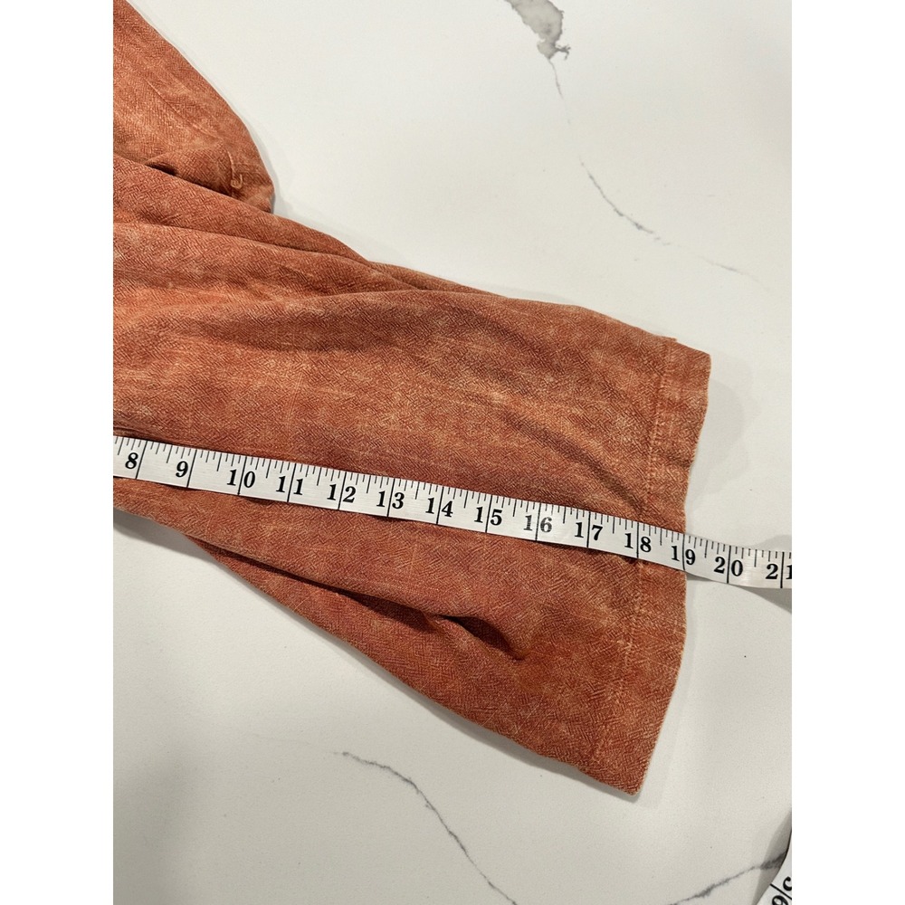 Three Bird Nest Rust‎ Orange Acid Wash Linen Blend Wide Leg Jumpsuit Womens M - Picture 5 of 5